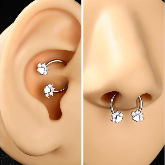 Unisex Surgical Steel Septum Ring 16g Gold Stainless Steel Nose Hoop Jewelry - Picture 7 of 9